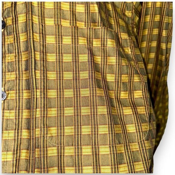 Robert Talbott Green Check Button Down Shirt Size M - Picture 4 of 8